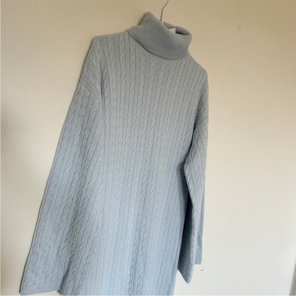 Helsa Shai Cable Knit Maxi Dress Pale Blue NWT - Picture 6 of 9